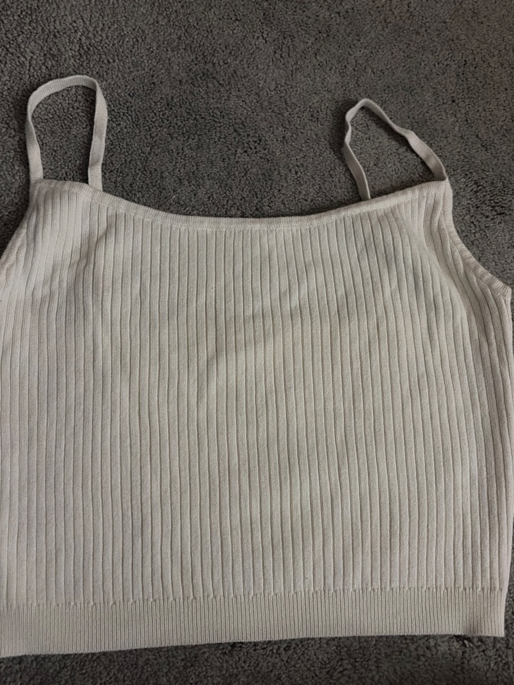 La Hearts Ribbed Spaghetti Strap Camisole - Cream